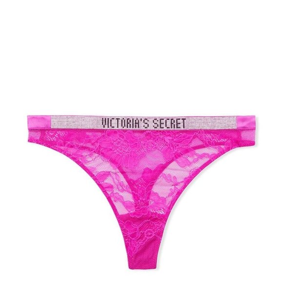 NWT XL Victoria’s Secret Fuchsia Shine Strap Thong X-Large - Picture 4 of 9